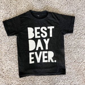 Best Day Ever kids unisex black t-shirt size 6
